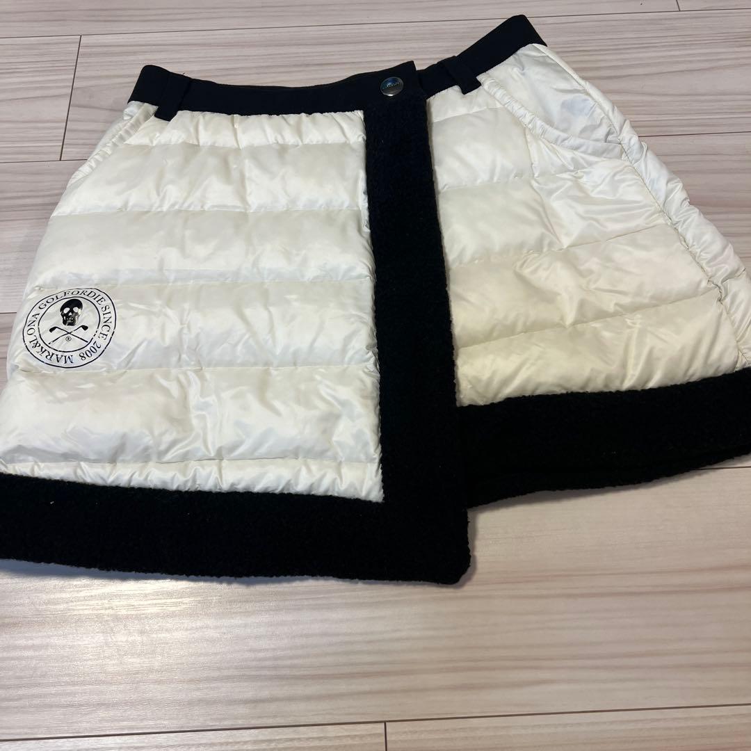 MARK & LONA ゴルフスカート ホワイト/ブラック　38 美品