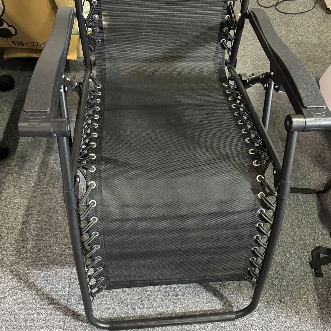 ゼログラビティ 折りたたみ式 リクライニングチェア ガーデンチェア ブラック