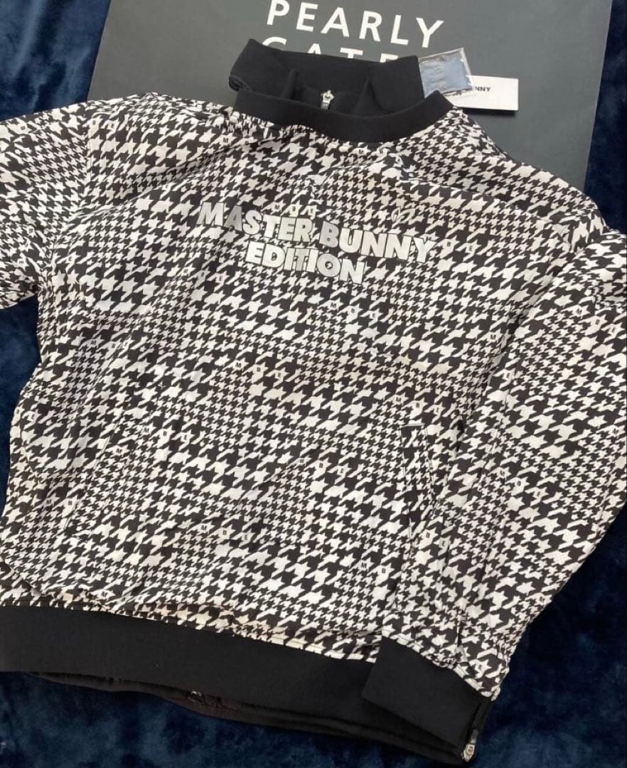 新品 マスターバニー 千鳥柄×ナイロンストレッチ 撥水ジャケット(4)M/白