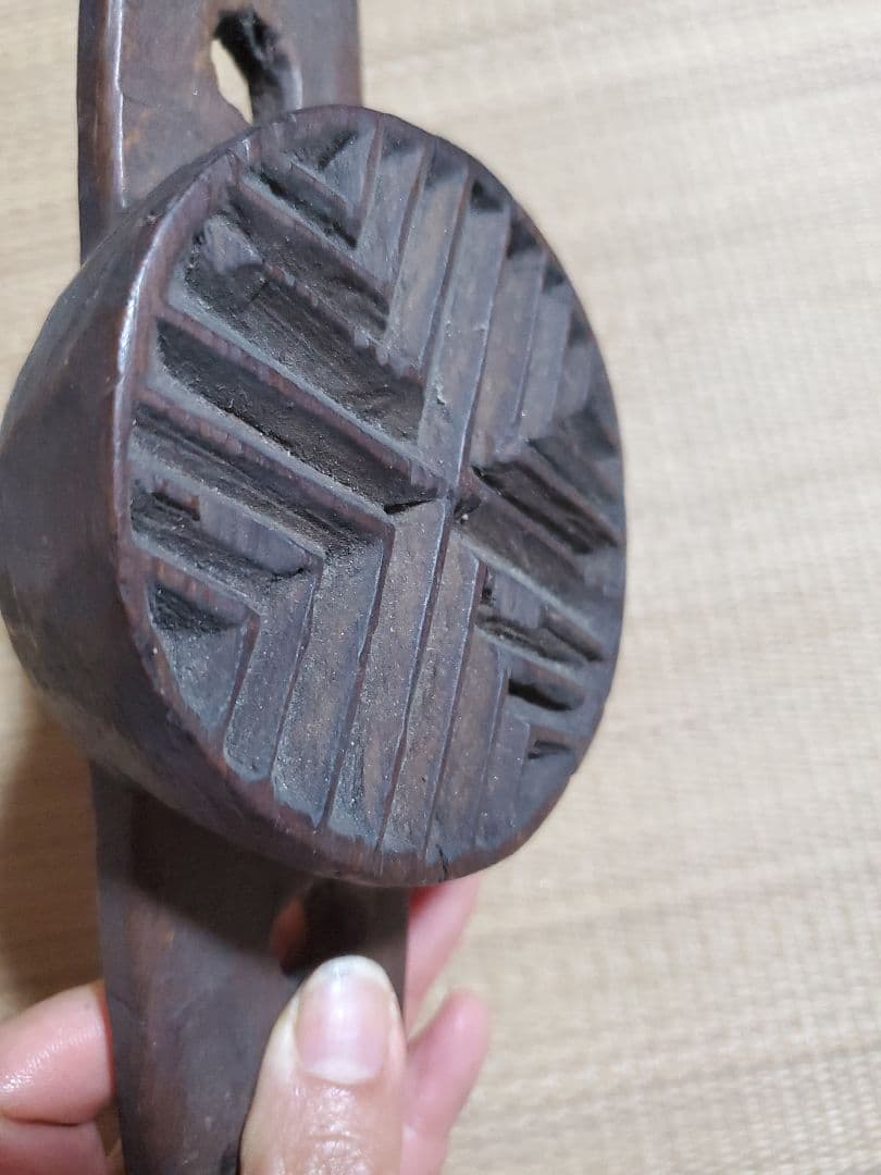 【李朝古道具】李朝木器 餅の印章