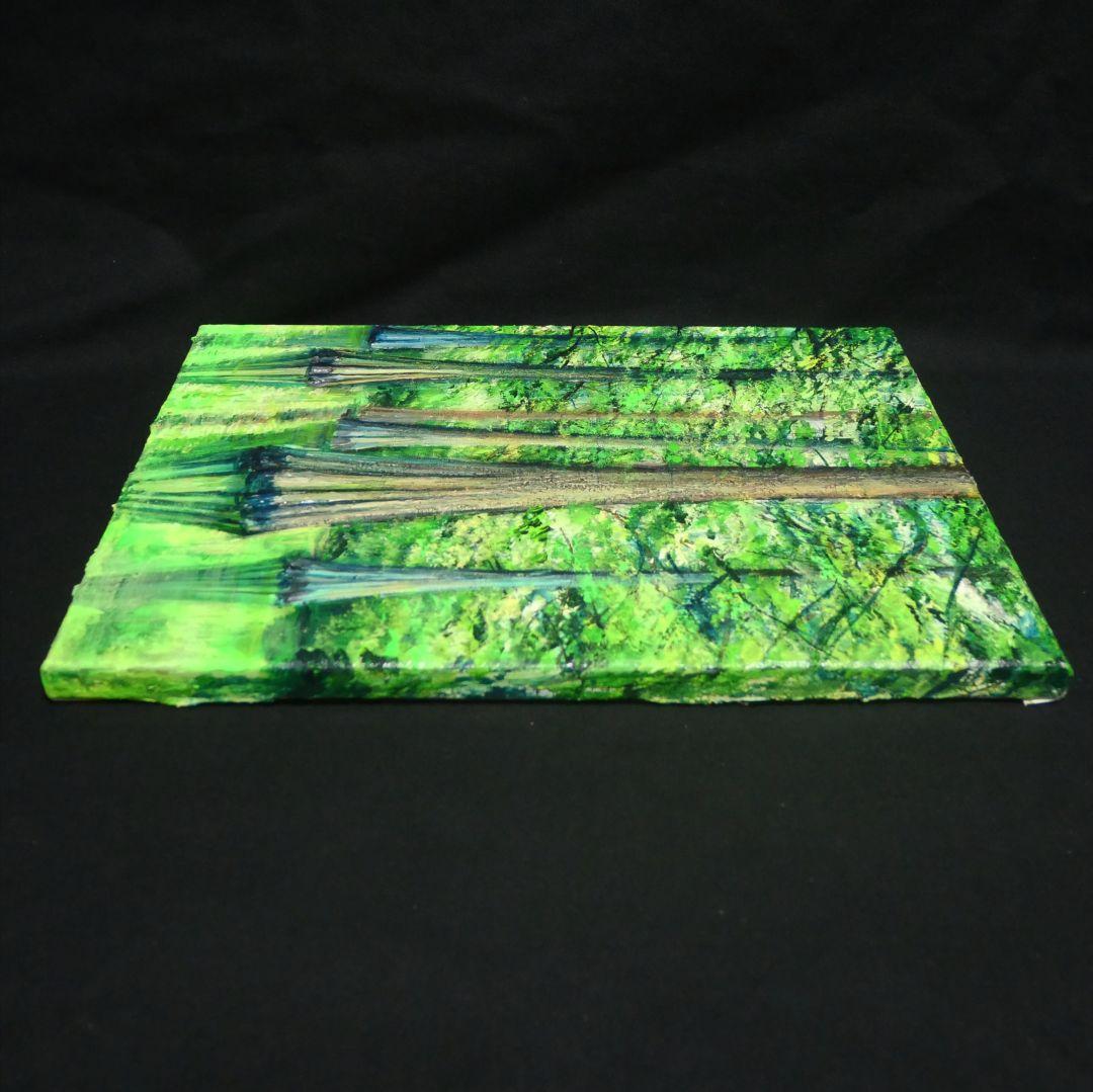 油絵 油彩 油彩画 絵 絵画 絵【水面に映るラクウショウの森﻿】