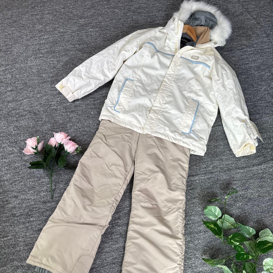 IGNIO イグニオ　スキーウェア　白　ベージュ　M 上下