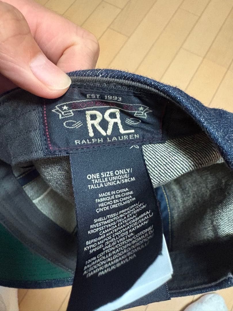 Ralph Lauren RRL デニムキャップ エンブレム付き
