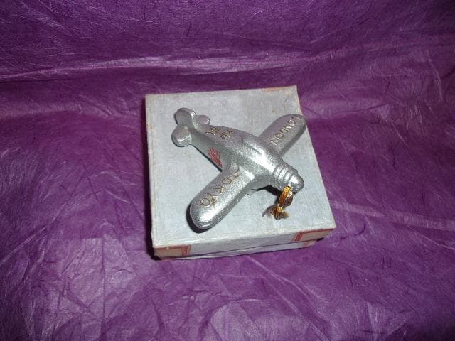 戦前 航空機型土鈴神風(超珍品)「 TOKYOーLONDON 記録飛行」趣味の会