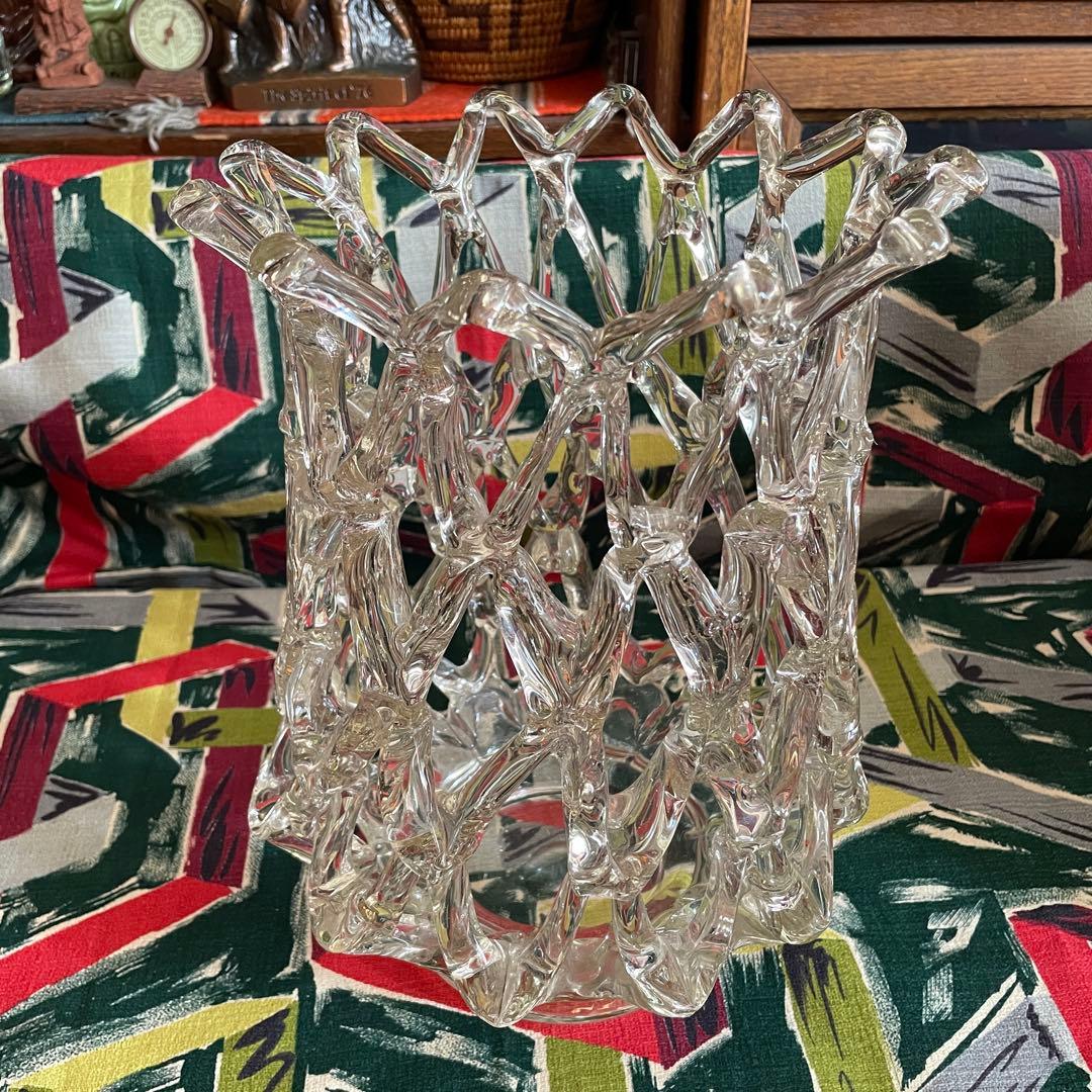 芸術品！50's〜アメリカンアンティーク　ガラスアート置物　ミッドセンチュリー