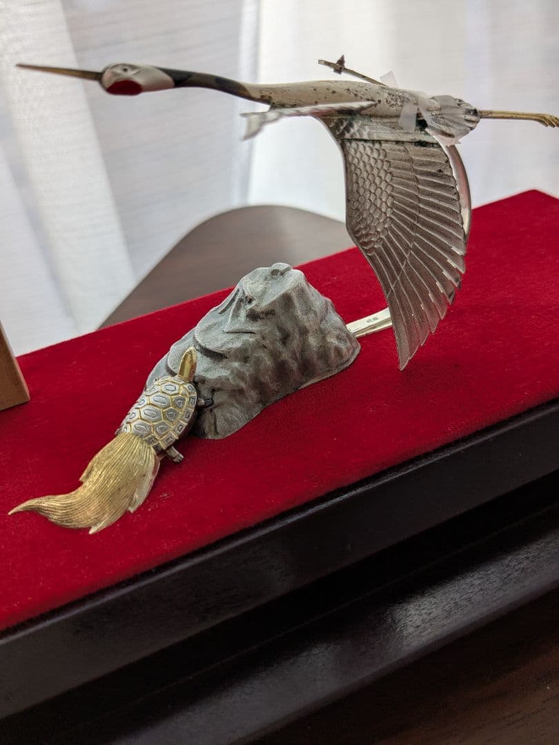 G*郎様 武比古　純銀製（たぶん）　鶴3.5号　訳あり保管品　ガラスケース無し