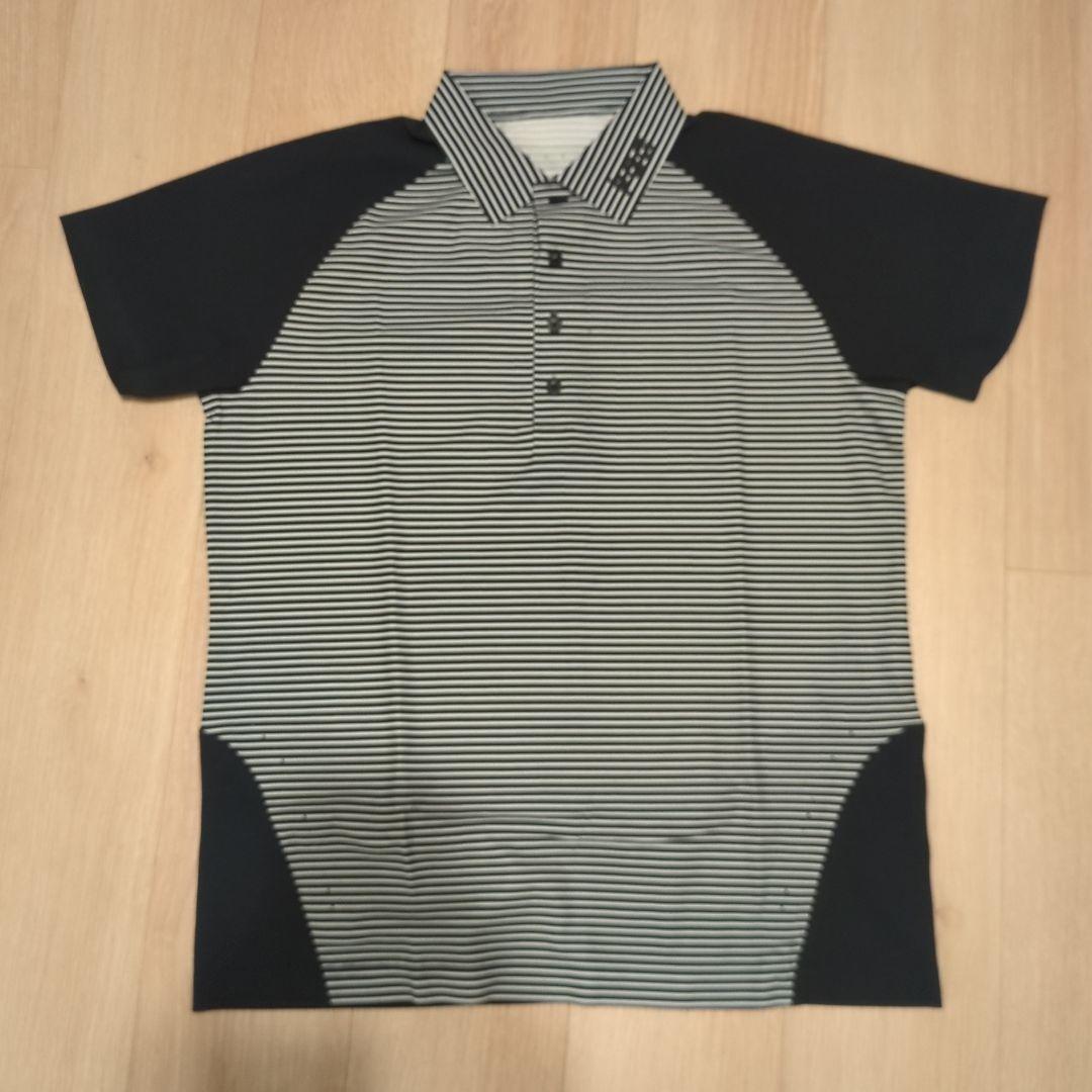 【値下げ】PÉARLY GATES ストライプ ポロシャツ ネイビー/ホワイト