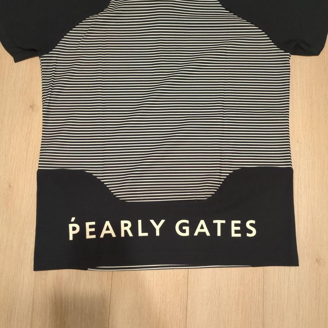 【値下げ】PÉARLY GATES ストライプ ポロシャツ ネイビー/ホワイト