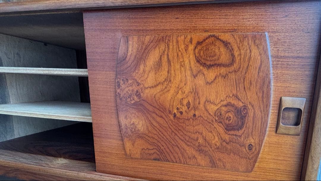 木製ガラス扉キャビネットサイドボード飾り棚ヴィンテージ引き出し付きレア商品