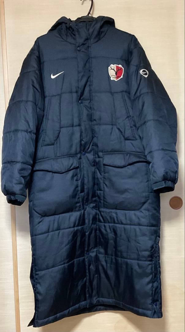 鹿島アントラーズNike ネイビー コート フード付きXXL