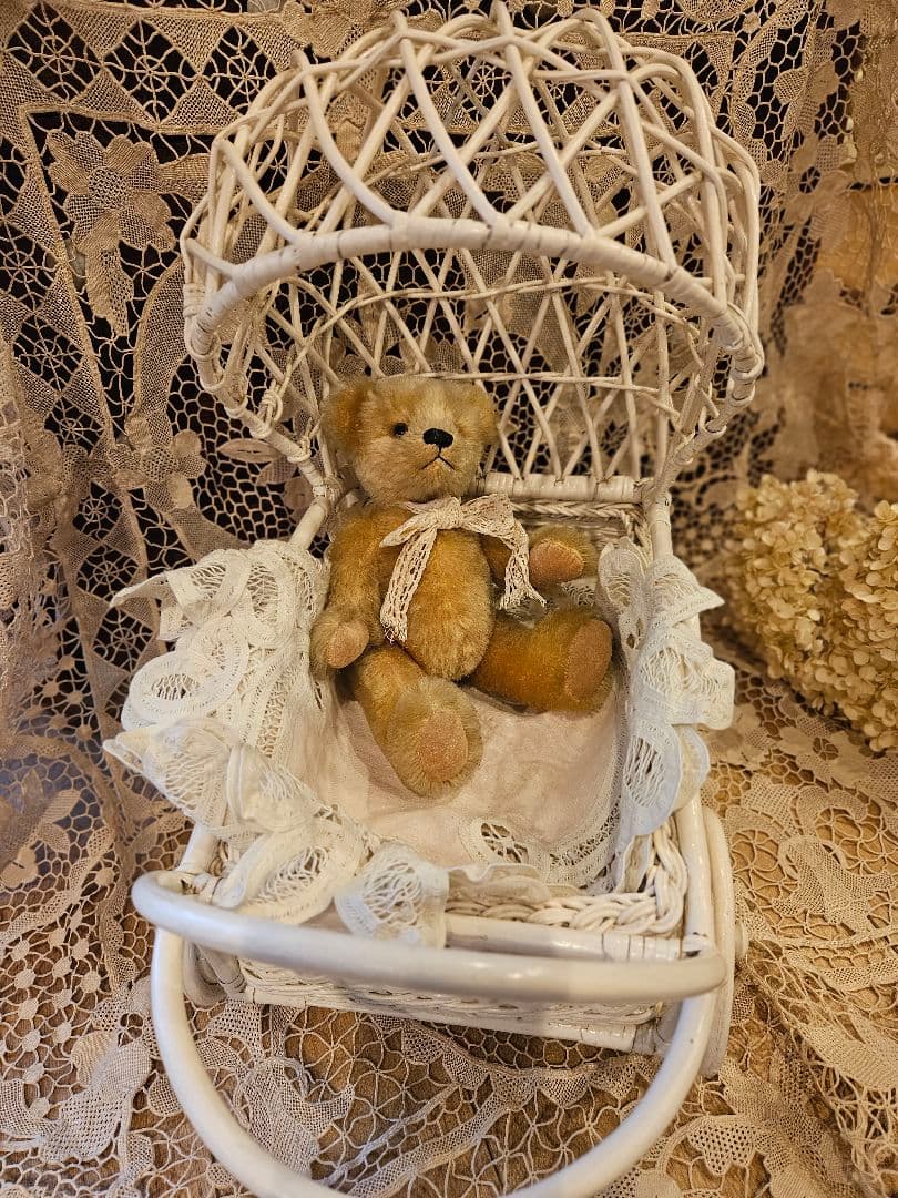 フランスアンティーク風　乳母車　ベビーカー　藤　オブジェ　ブロカント