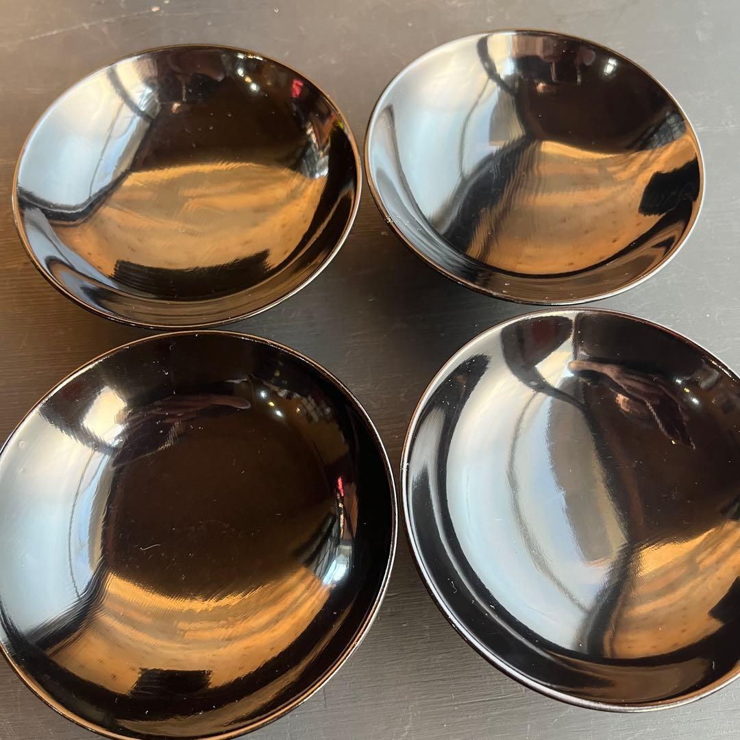 木製漆器 千鳥 金蒔絵 盛金 吸物椀 八客 黒塗 椿 時代