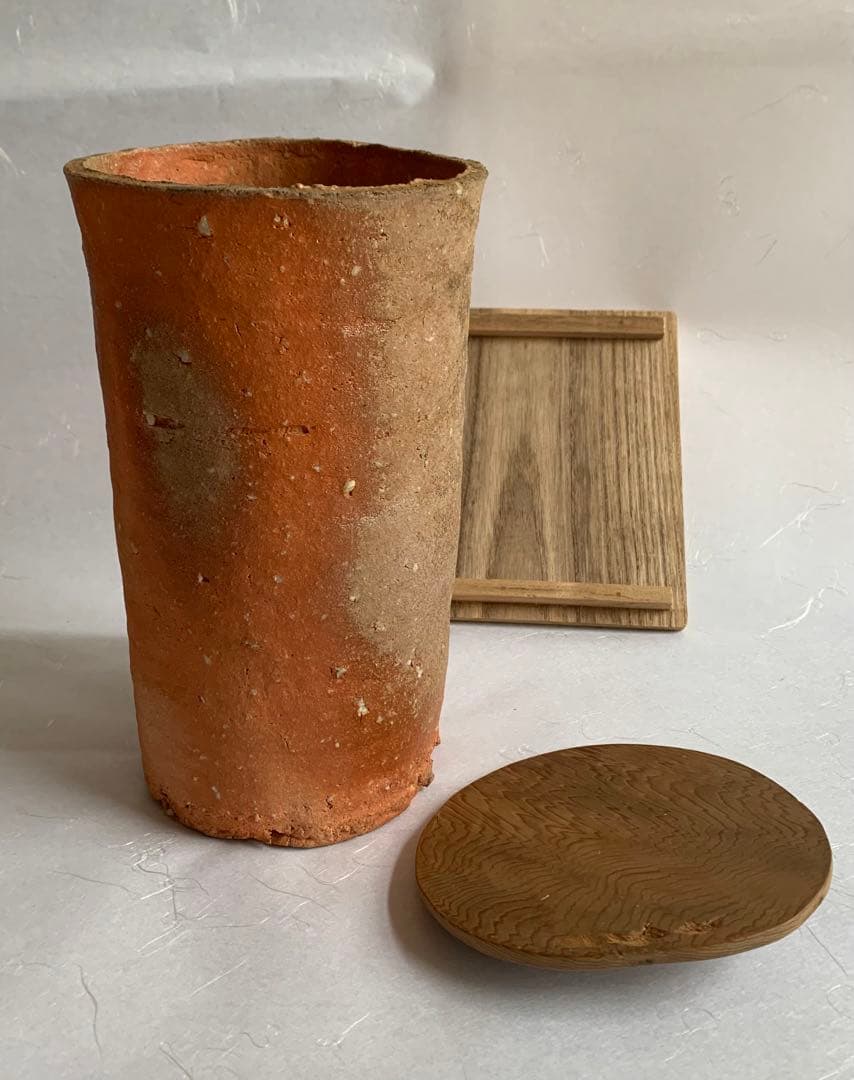 杉本貞光　信楽水指　寺垣外窯　共箱