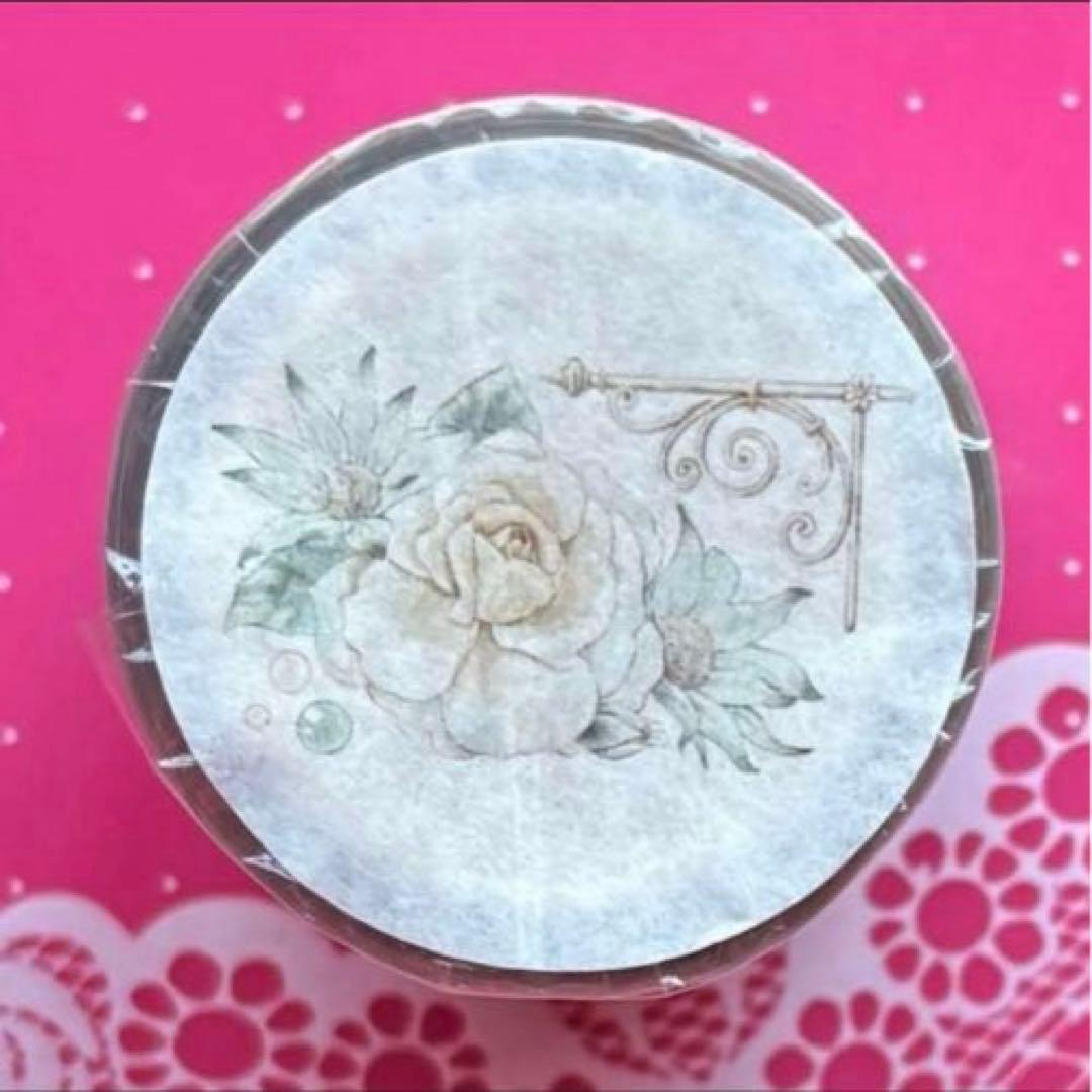 贝壳光 6cm×5m 溶溶月色 海外マスキングテープ　海外マステ　バラ