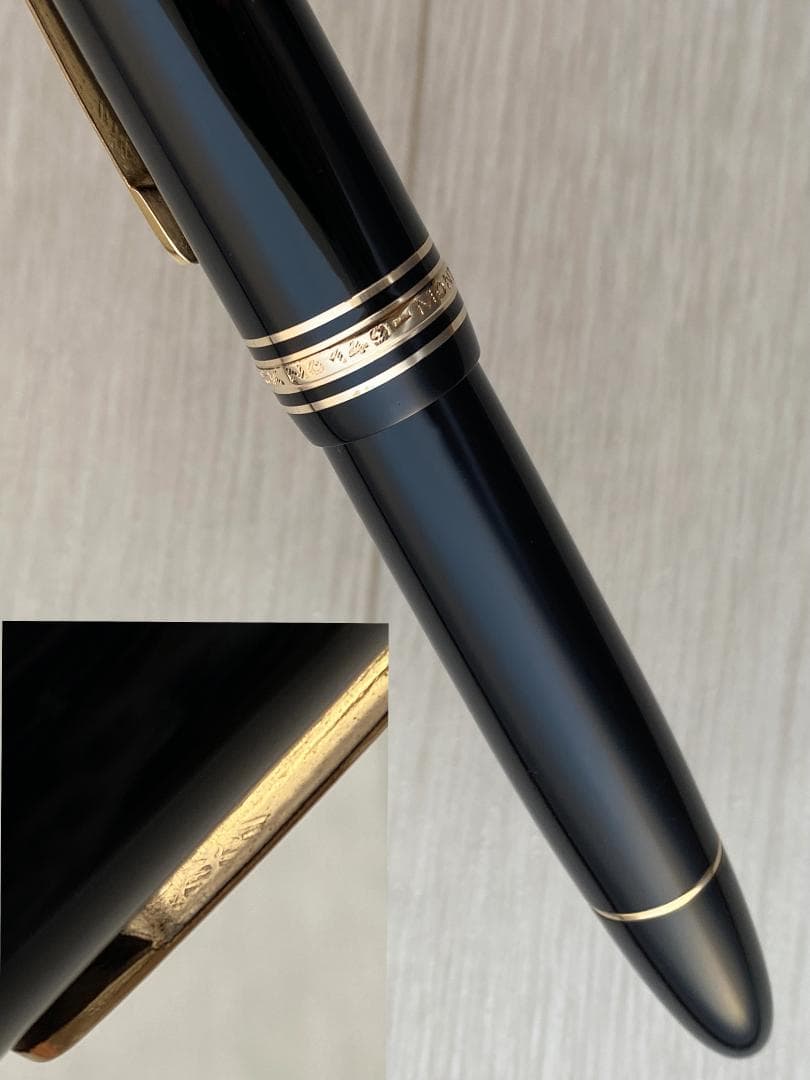 希少 美品 モンブラン 149 18C 中字 エボナイト縦2本溝 なで肩 万年筆