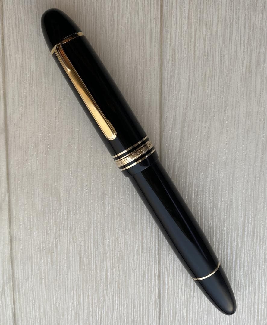 希少 美品 モンブラン 149 18C 中字 エボナイト縦2本溝 なで肩 万年筆