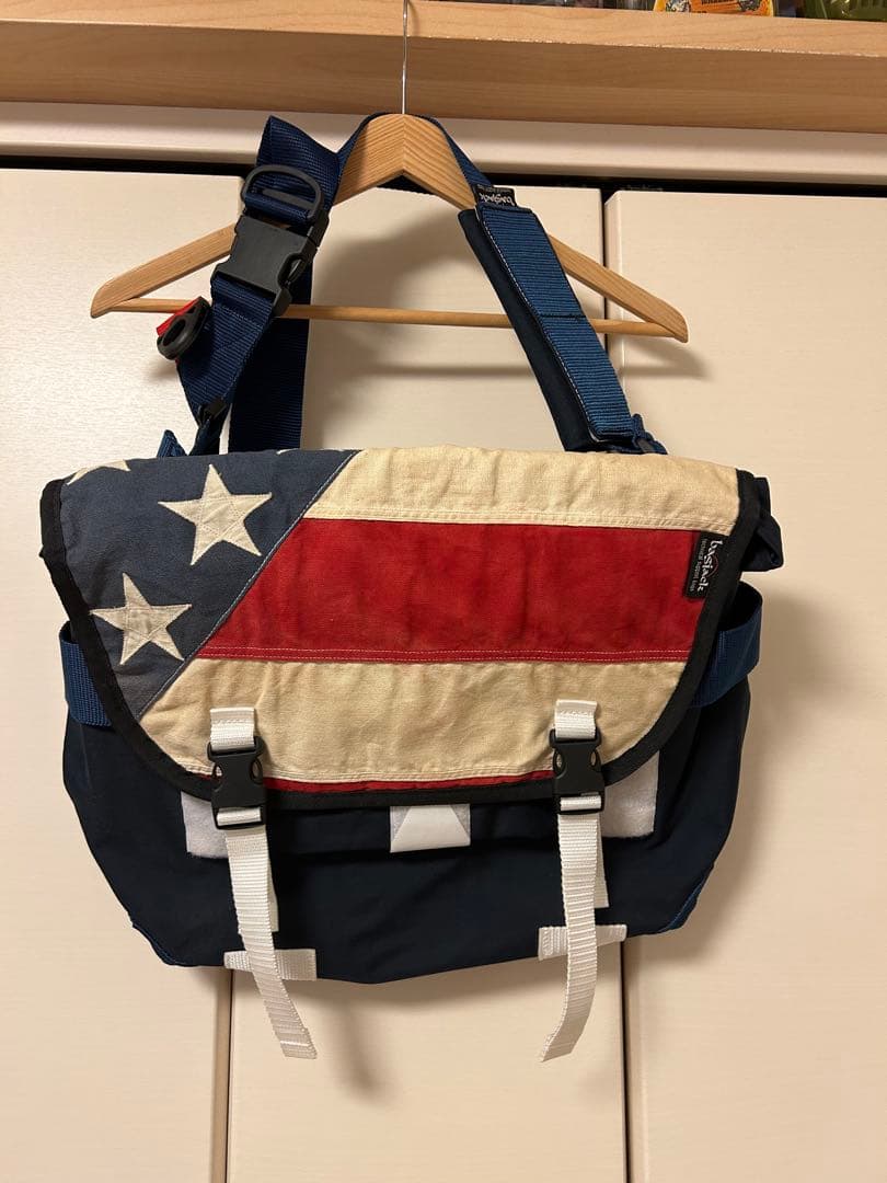 【一点物】BagJack メッセンジャーBag Flag/Navy