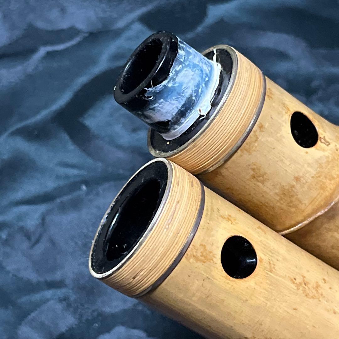 尺八 琴古流 在銘 竹治 1尺5寸管 中継ぎ 籐巻き銀三線 【音出し確認済み】