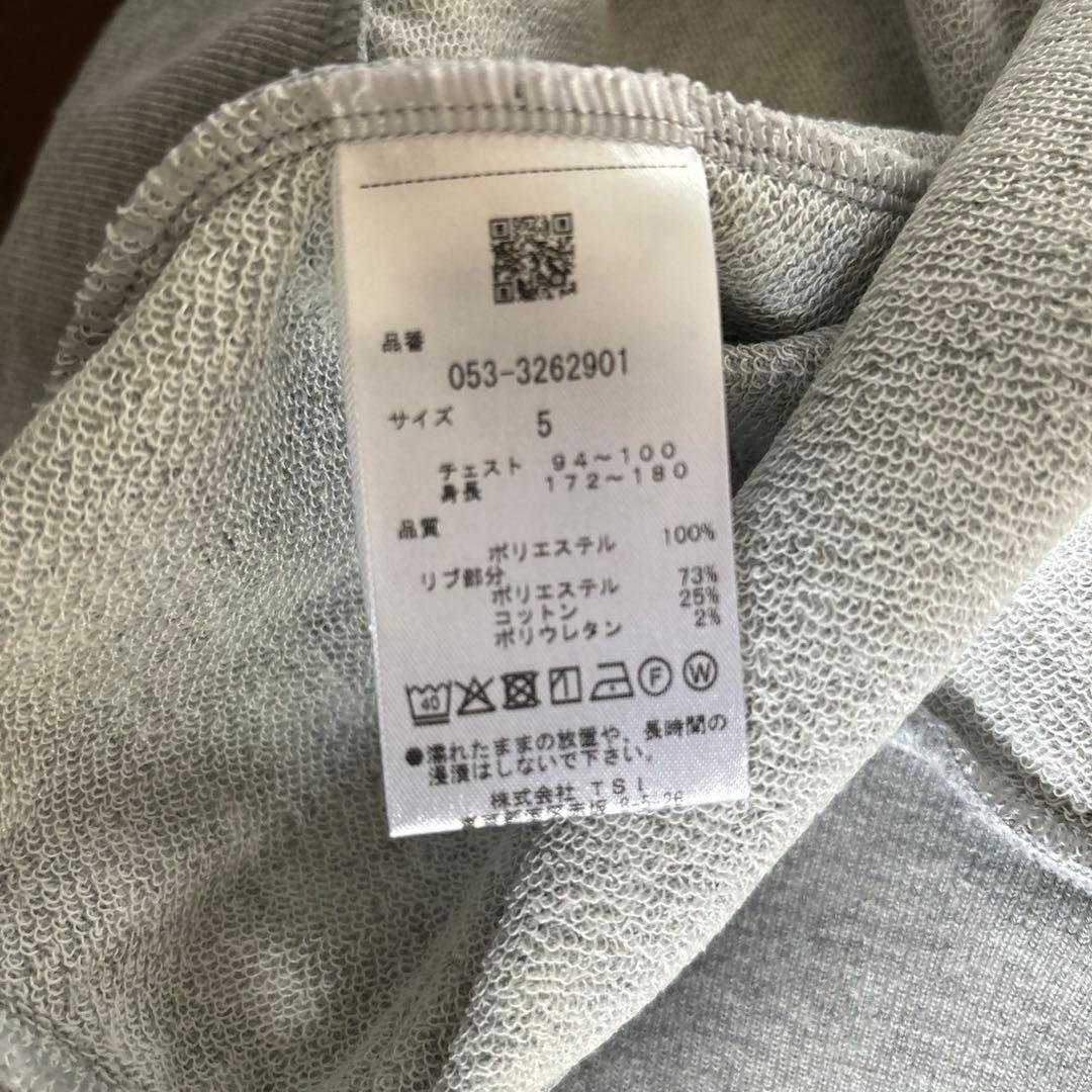 パーリーゲイツTOPスパン裏毛ウサギ杢調グレーパーカーサイズ5