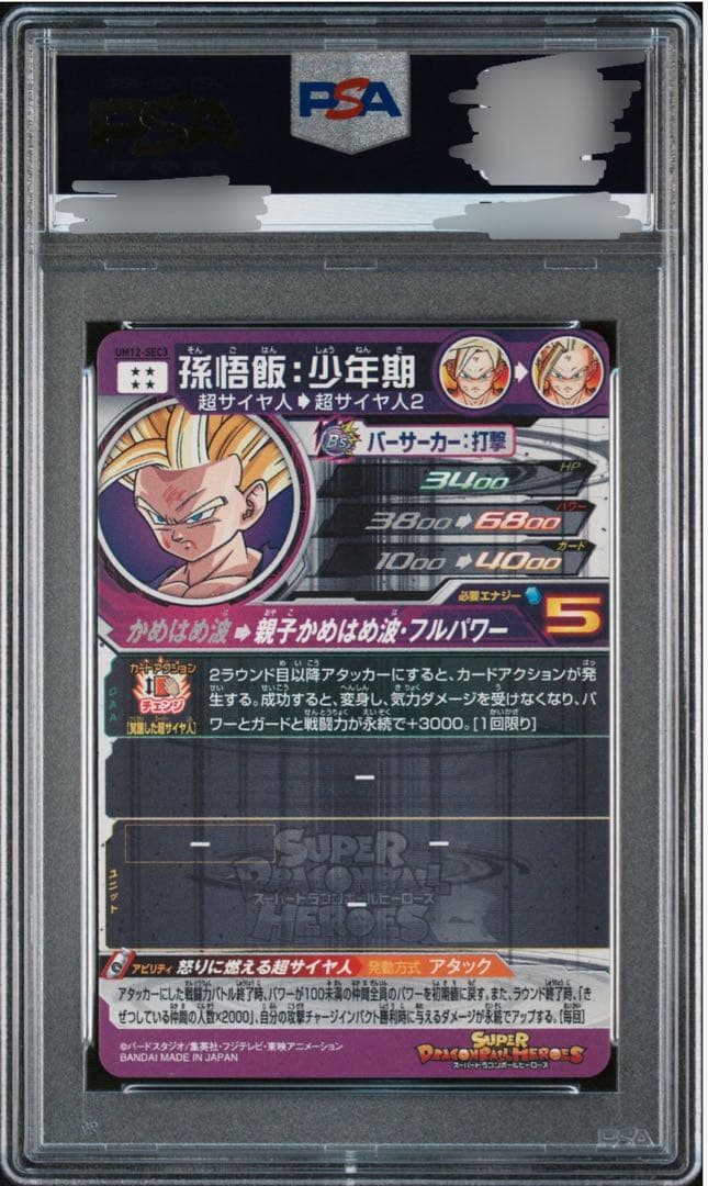 プ*ニ様 PSA10 ドラゴンボールカード 孫悟飯:少年期 UM12-SEC3
