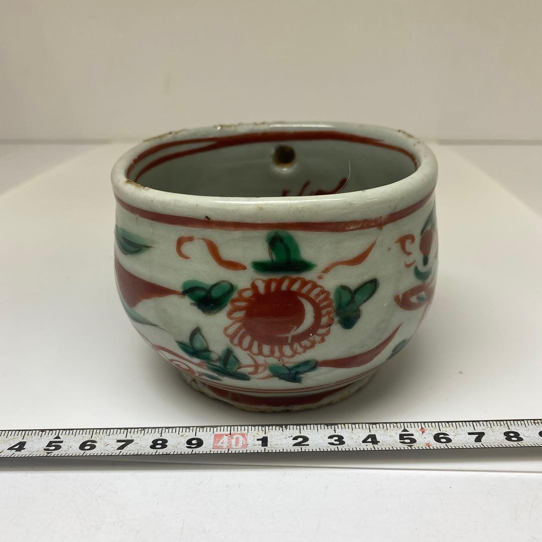 穎川　京焼　呉州赤絵片口　直径10cm タコオ　東N7-0901①