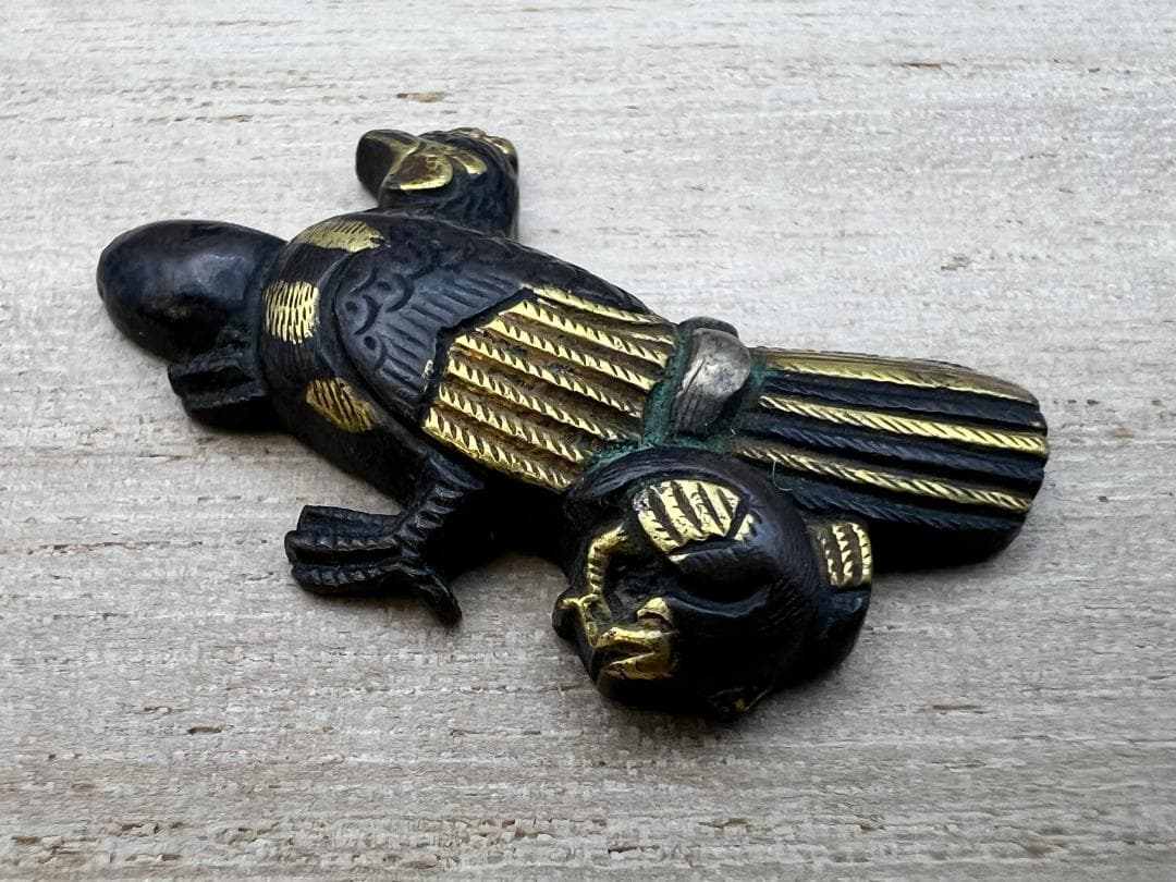 【海】江戸明治金工　鶏親子　手彫　目貫一体　銅製鍍金　骨董品　専用箱付