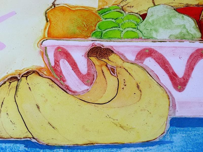 マーク・スペイン／銅版画「フルーツボウル」／直筆サイン・エディション有り／額装品