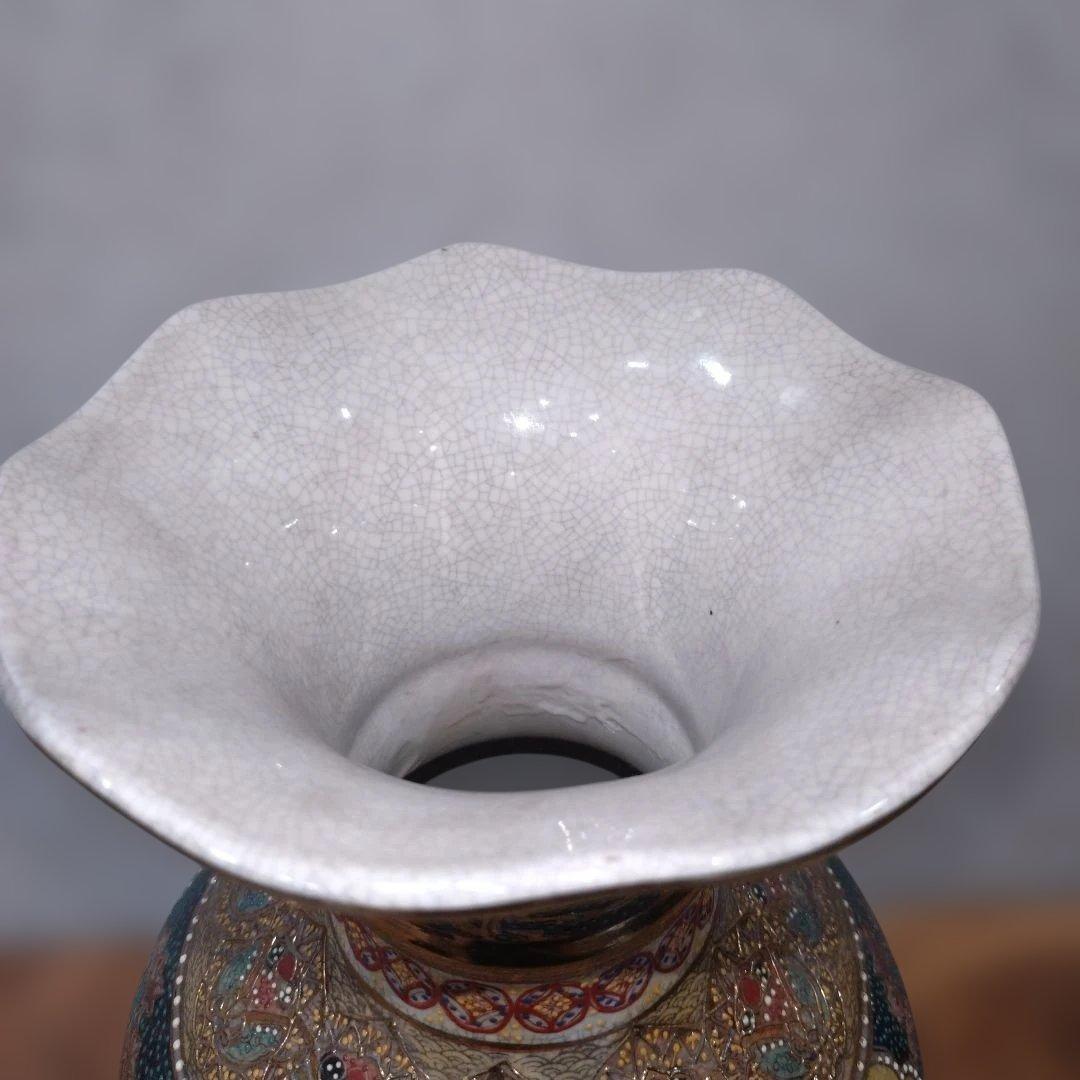 飾り壺　戦国武将　絵図 花瓶 大壺　アンティーク　ヴィンテージ