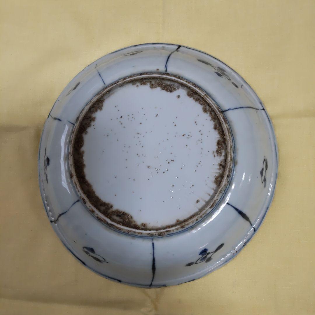 古染付け芙蓉手皿 中国 骨董