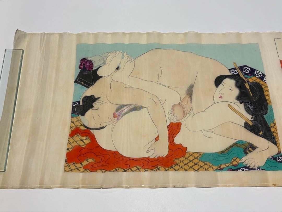 「明治・大正期頃 春画絹本」11図1枚|艶本 あぶな絵 わじるし 浮世絵 和本