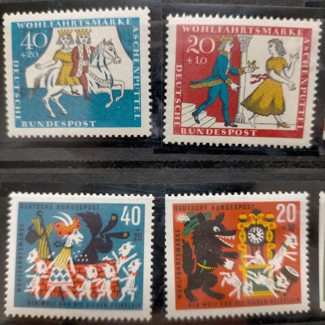 2289 外国切手 ドイツ切手 1963年グリム童話等 シリーズ9組36種新品