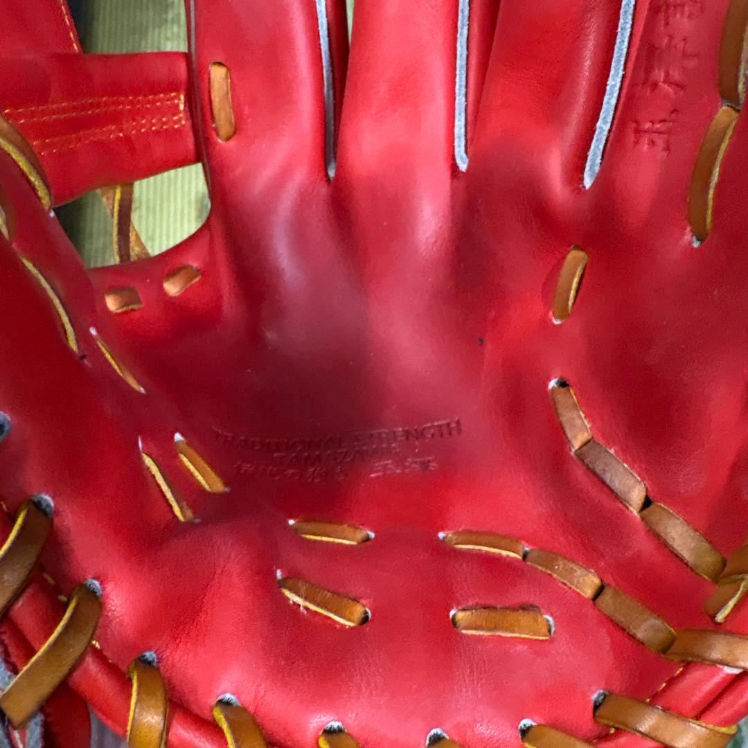 新品未使用玉澤野球赤軟式グローブ国産品軟式右利き用 レザー製