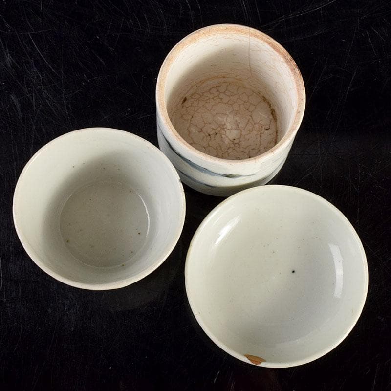 伊万里焼　古伊万里　染付　山水文など　猪口　ぐい呑　酒盃　3点　V　R4972