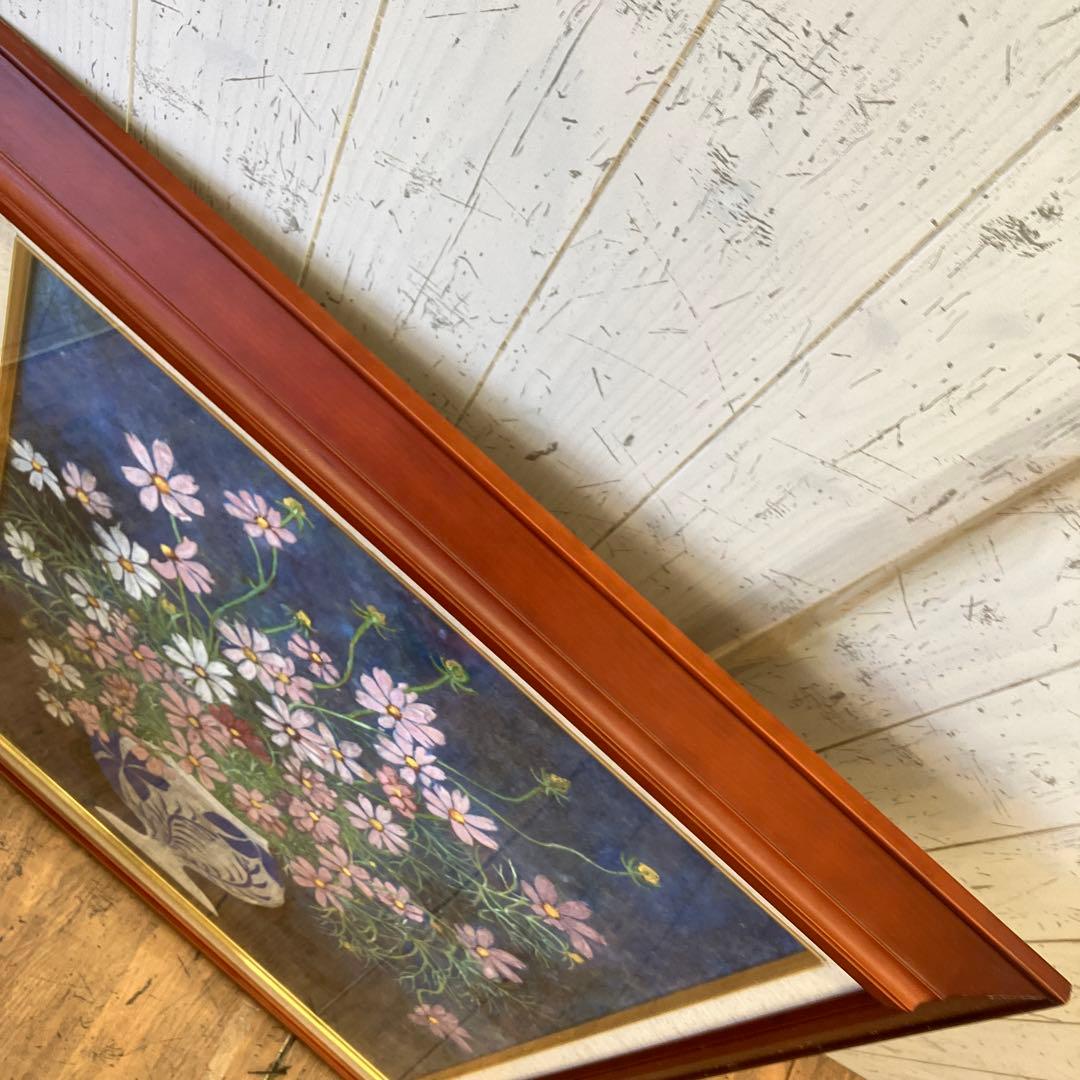 昭和レトロ 水彩画 花瓶 花 フラワー 絵画 アート インテリア レトロ