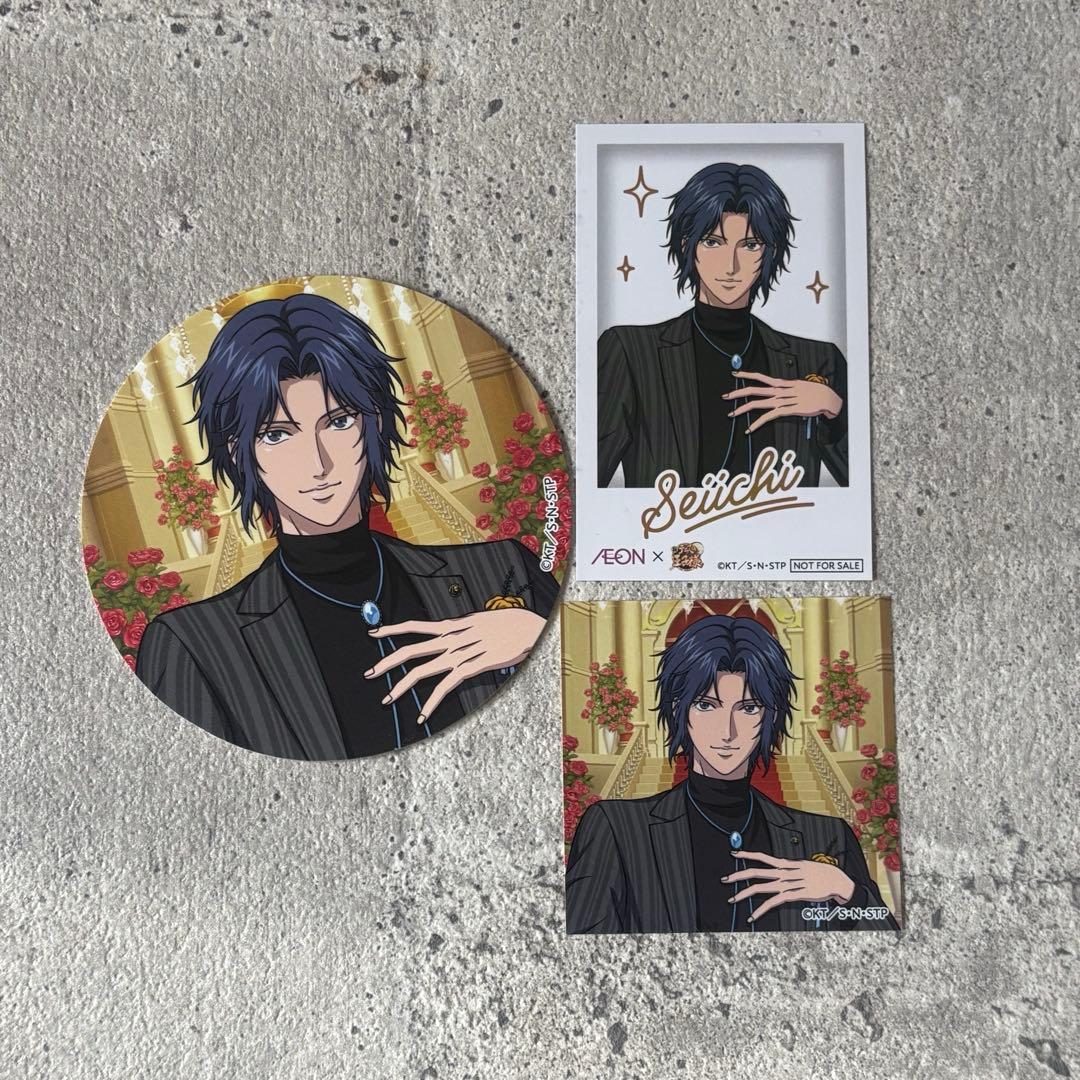 新テニスの王子様　幸村精市　コースター&ステッカー　チェキ風カード　イオン