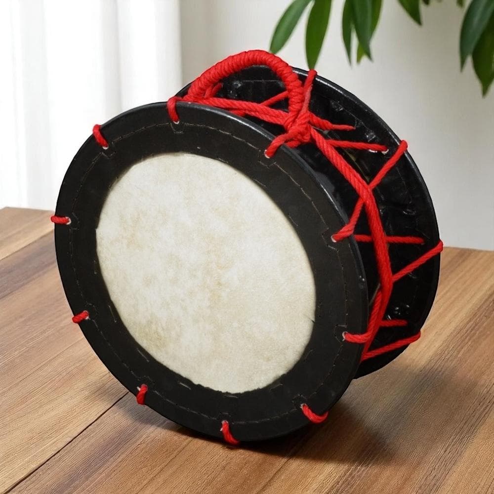 【新品】【蔵出し】締め太鼓 牛 革 和太鼓 バチ付き 台付き 入門用 セット