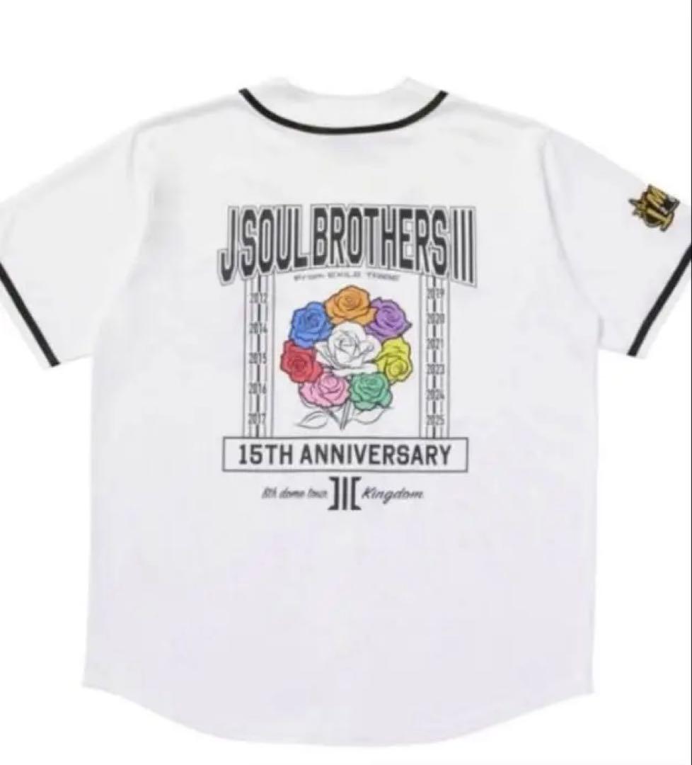 三代目ベースボールシャツWHITEローズチャーム