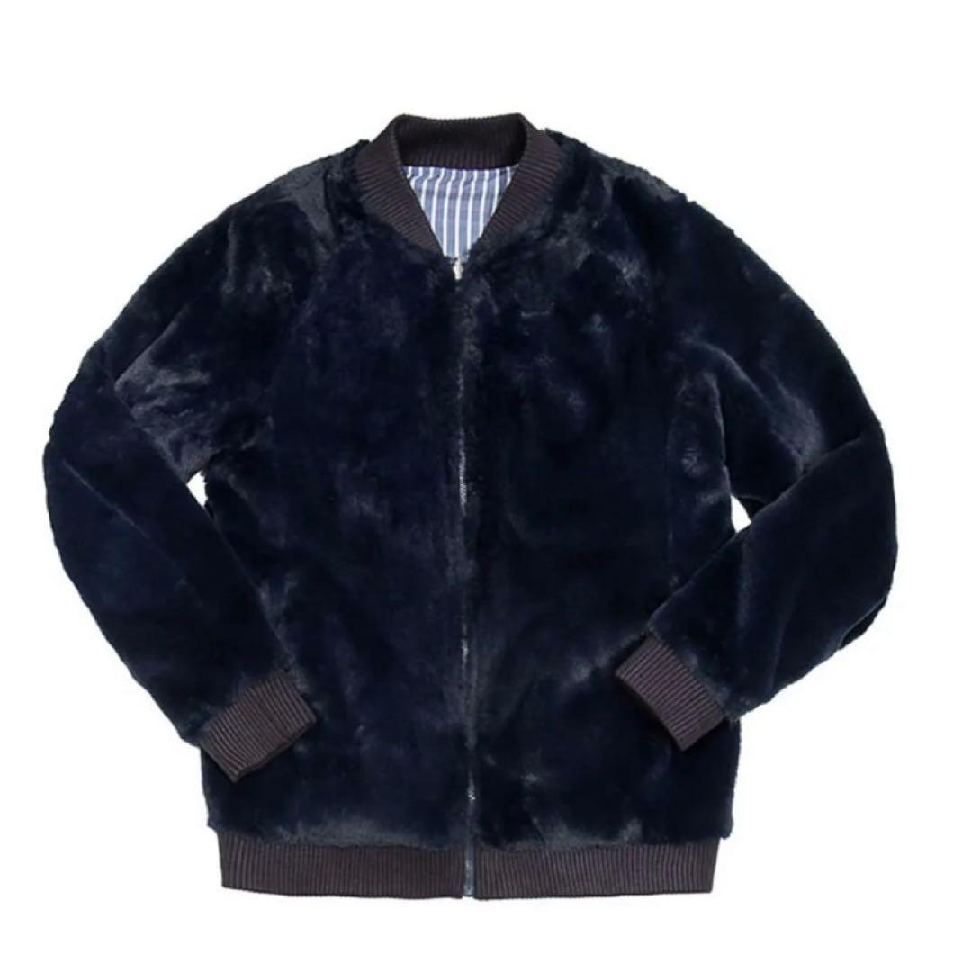 muta★リバーシブルファーMA-1ブルゾン★ネイビー★2way