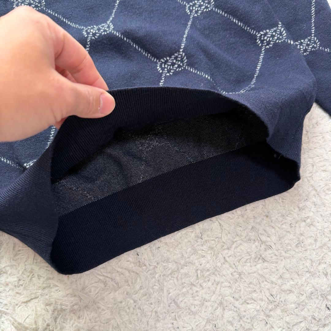 近年未使用級　ビームスゴルフ　ニット　セーター　ゴルフウェア　ロゴ刺繍　総柄