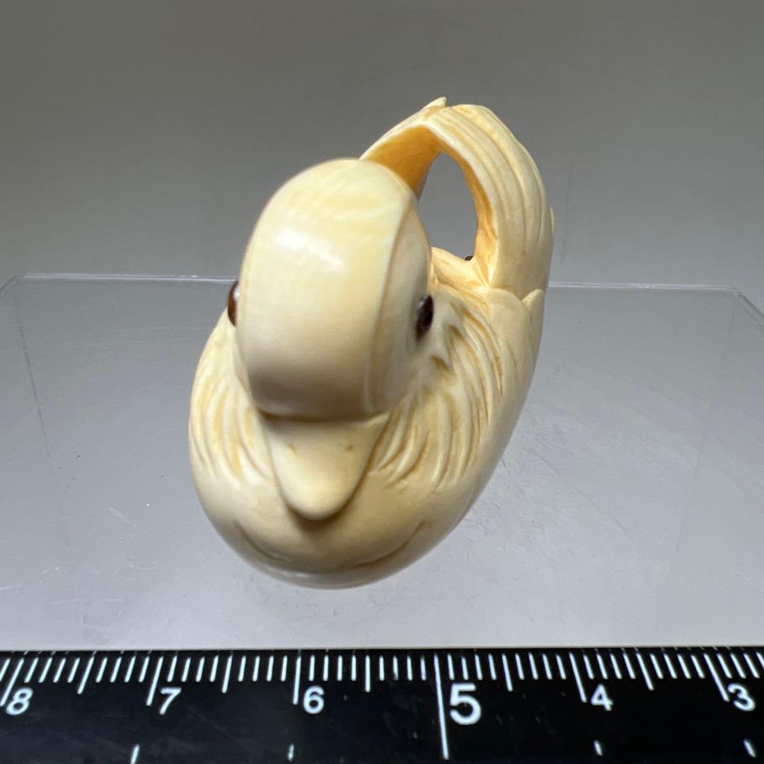 光正在銘　おしどり根付　39g 東Y8-0205☆1Fトヒト