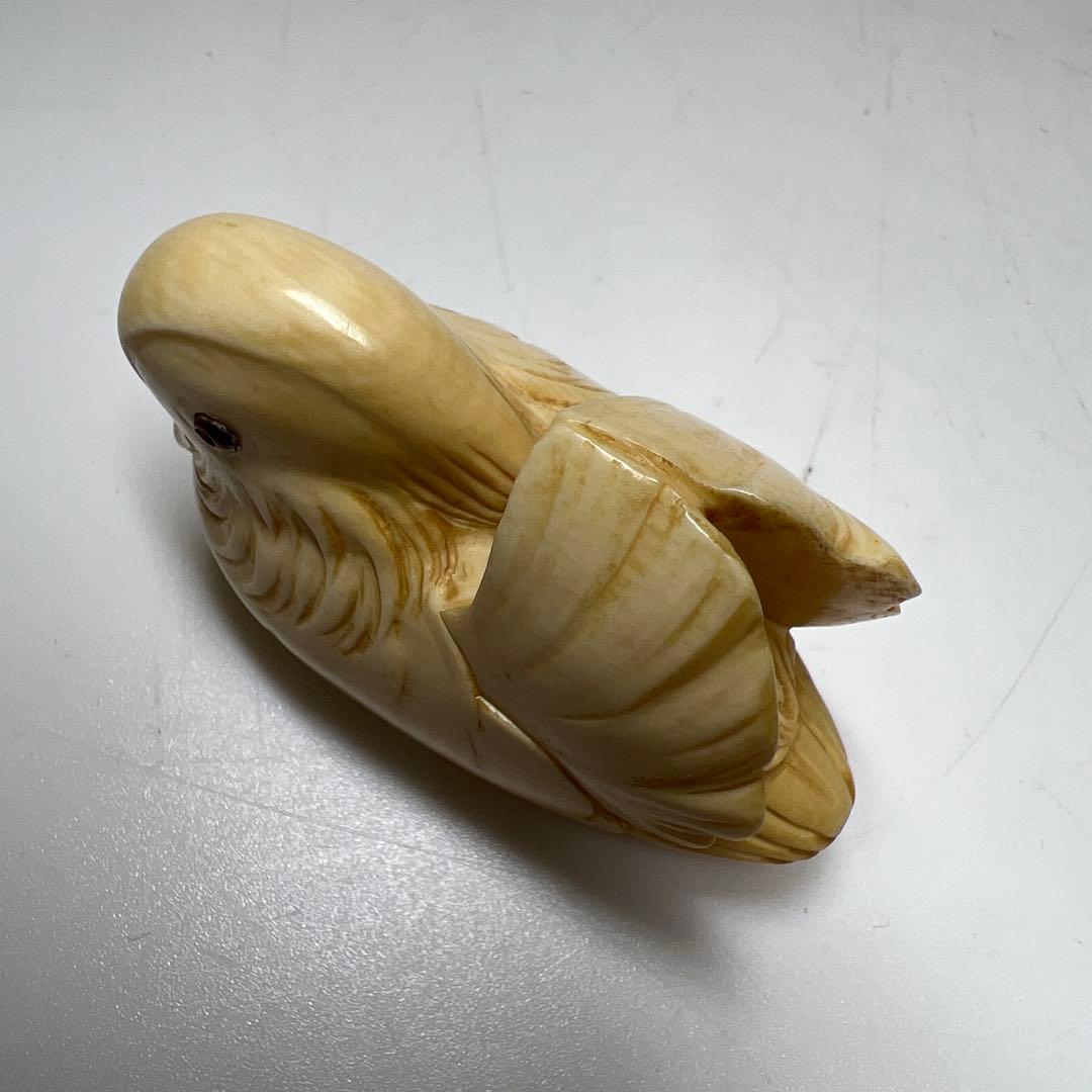 光正在銘　おしどり根付　39g 東Y8-0205☆1Fトヒト