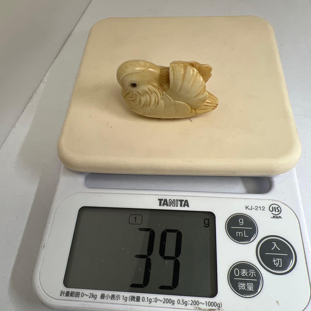 光正在銘　おしどり根付　39g 東Y8-0205☆1Fトヒト