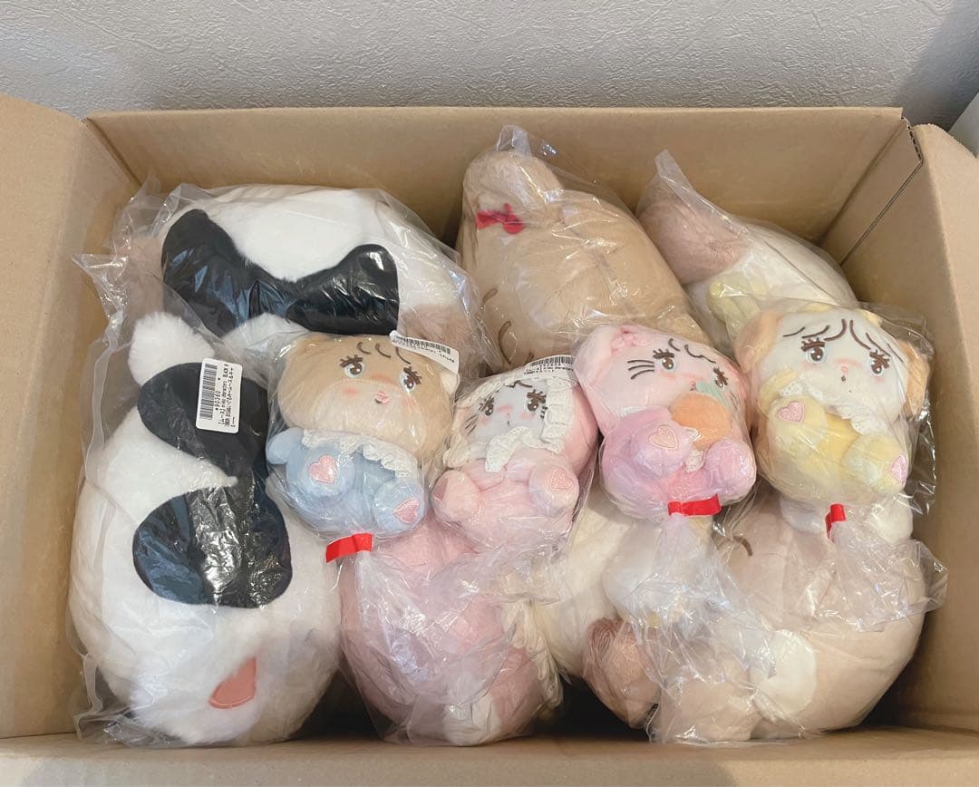 mikko 抱きしめおリボンぬいぐるみ　ブラックリボンBIGぬいぐるみ　セット