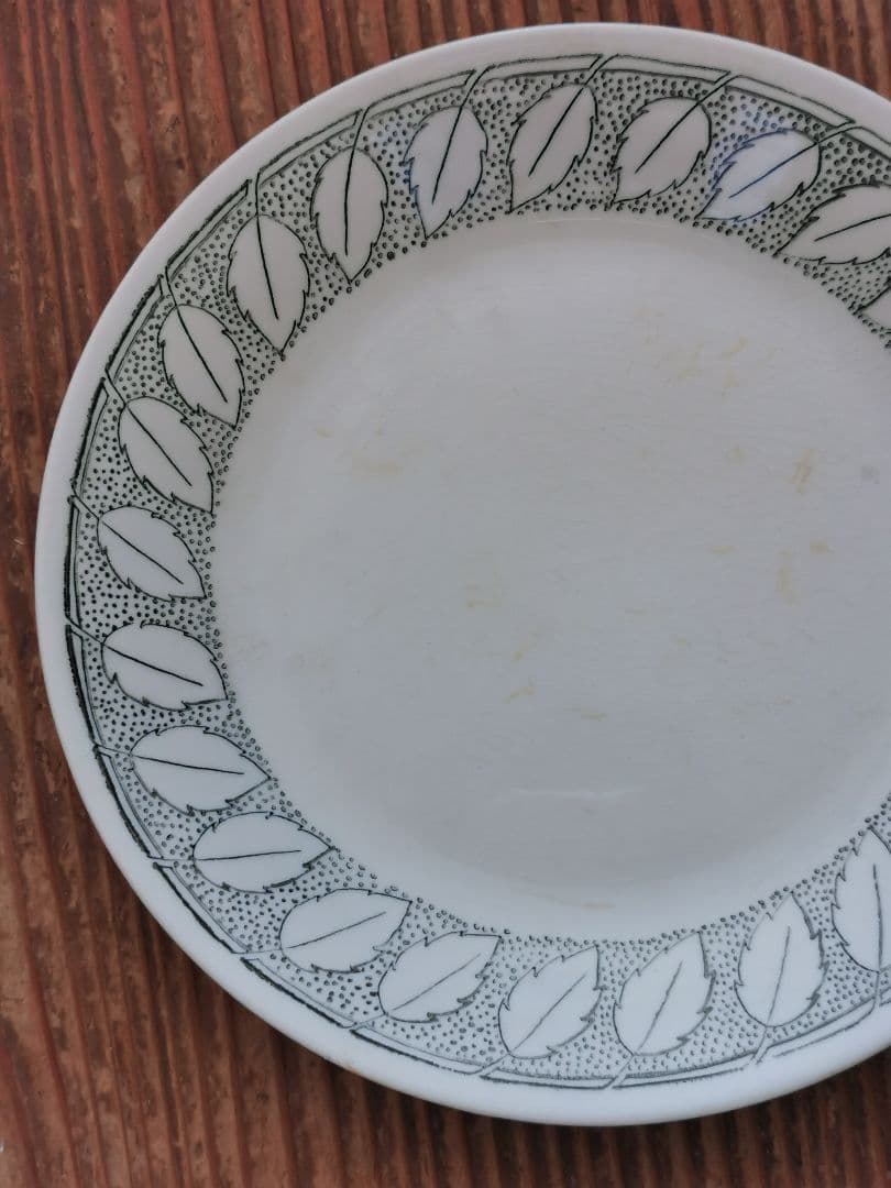 ヴィンテージ スウェーデン イェフレ ブラード リーフ 葉の線描と点描 プレート