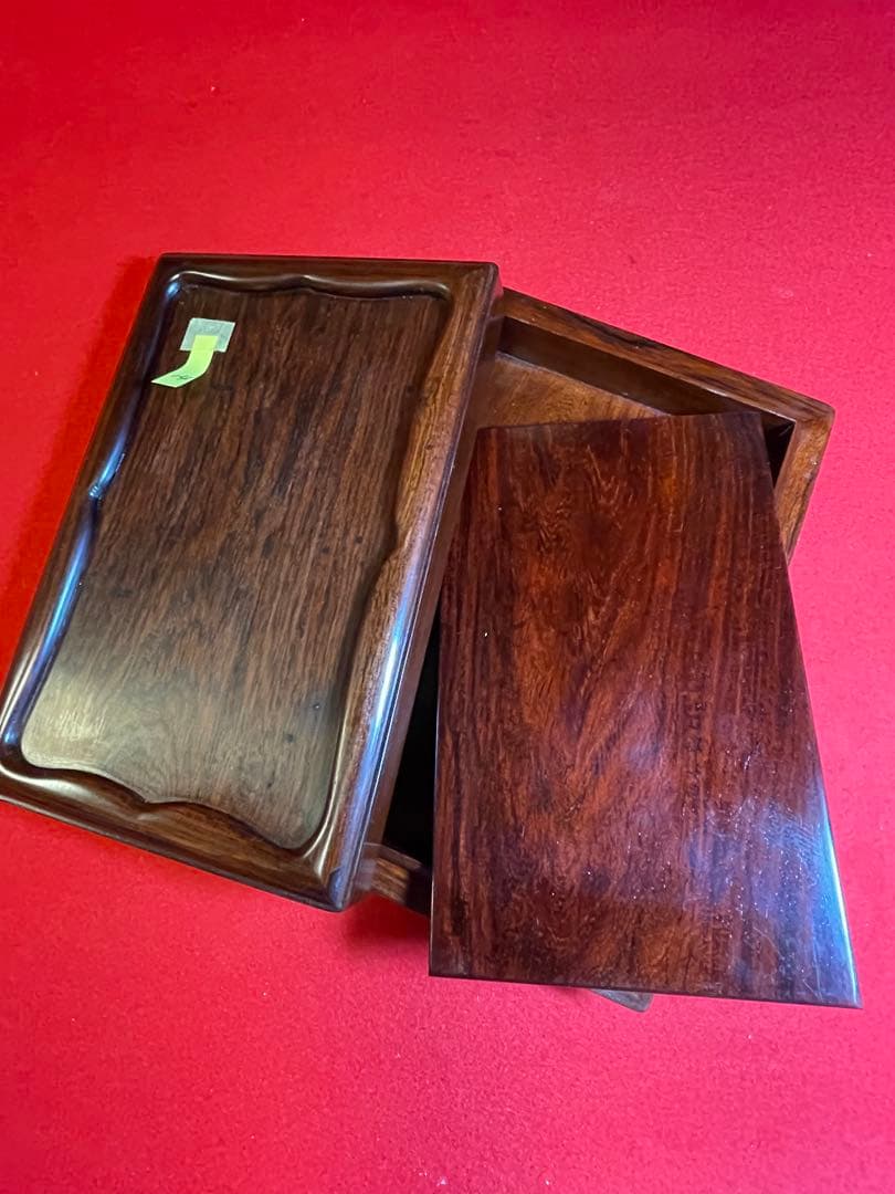 【墨研】古玩 硯箱14◆紫檀長方硯箱◆未使用品◆文房四宝 文人趣味 文箱 唐木