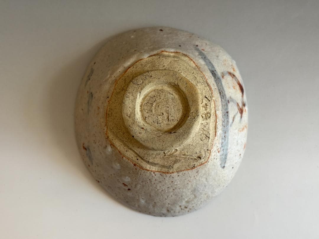 加藤春泰　志野舟絵　平茶碗　即中斎書付　銘「清友」　茶道具　表千家