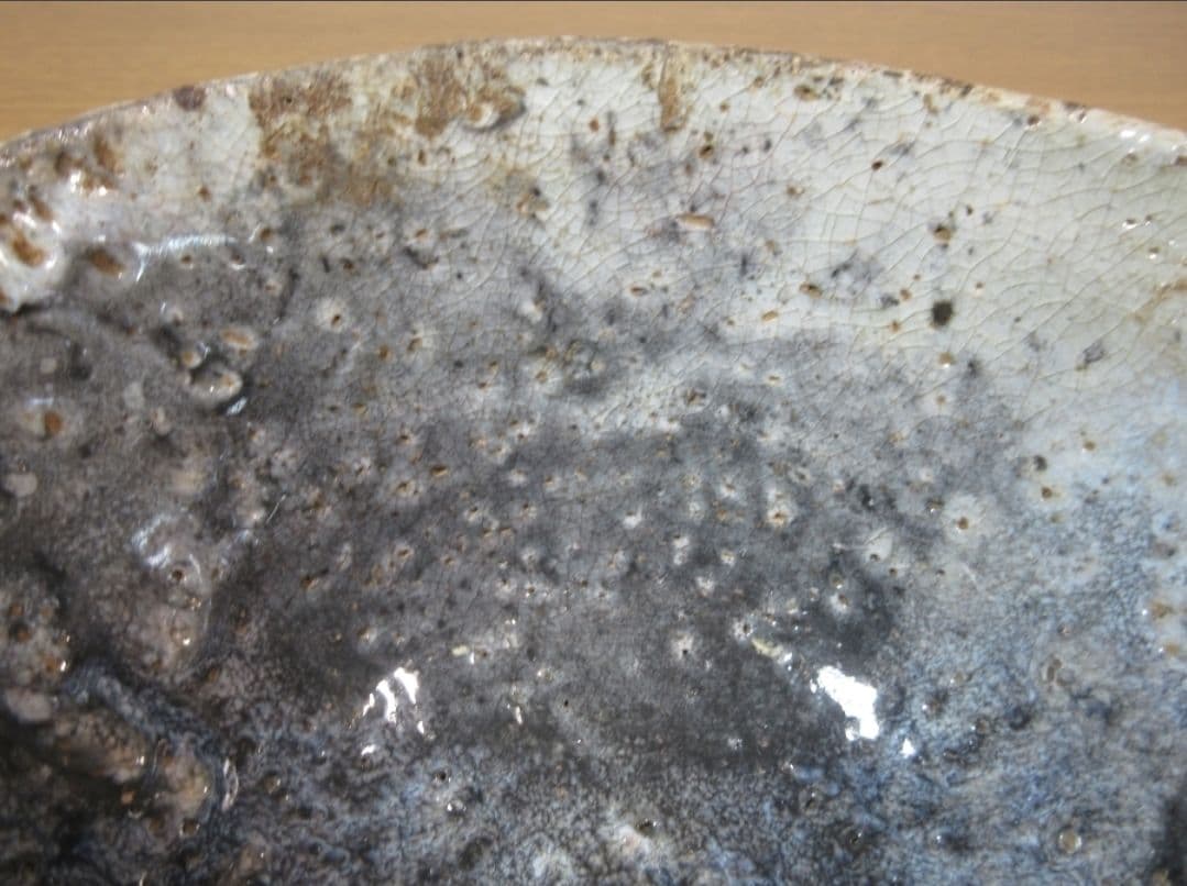 真作保証 11代 田原陶兵衛 (忠太郎) 自作 稀少品 萩窯変茶碗 山口県 長門