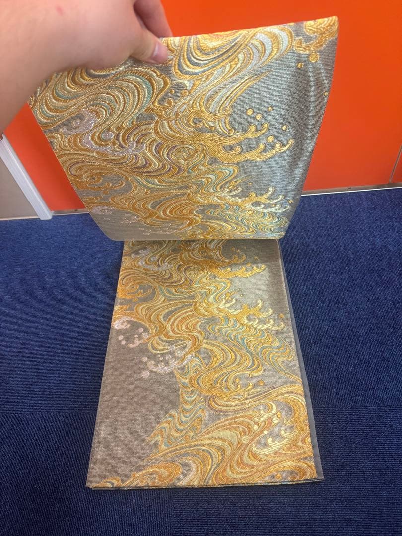 2692袋帯 古代彫金紋 西陣織 金糸　高級上質上品　約440cm 未使用