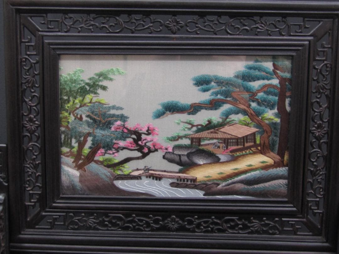 【未使用長期保管品】中国伝統工芸品 蘇州刺繍 2個セット