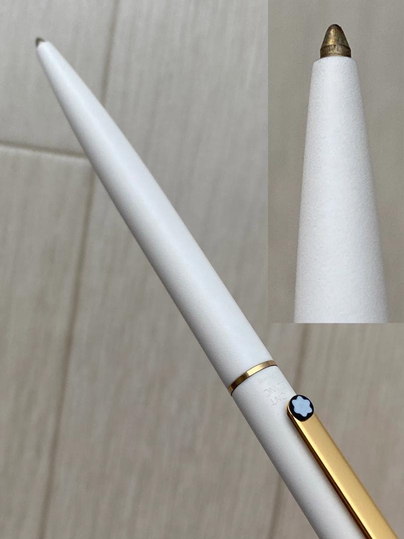 超美品 モンブラン スリムライン ノック式 ボールペン マットホワイト ドイツ製